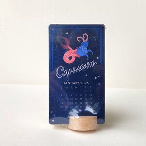 Molly & Rex 2026 Zodiac Signs 12 Month Mini 5" Stand Up Desk Calendar, New